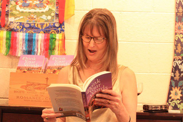 book launch recap - Carolyn Dismuke reads a passage from her book